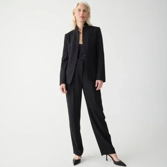 J.Crew Regent Blazer In Wool Flannel Black size 8 P - Picture 2 of 8